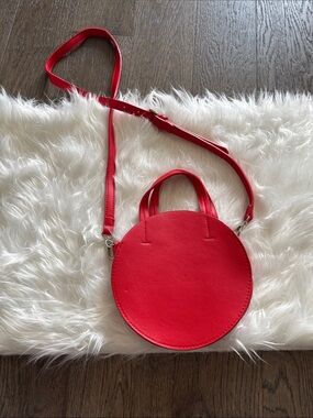 Urban Outfitters Red Round Crossbody Bag with Top Handles